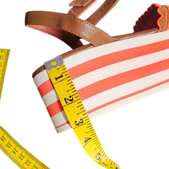 Kate Spade Womens High Rise Spade Wedges, Striped, Platform, Leather, Size 7.5 - Picture 6 of 11